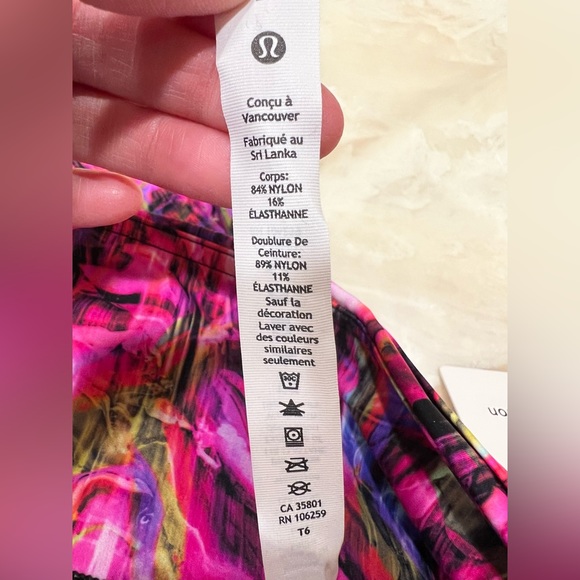 Lululemon Women Fast Free High Rise Tight 25” Size 20 Pink Pattern POCKETS, NEW - Picture 8 of 9
